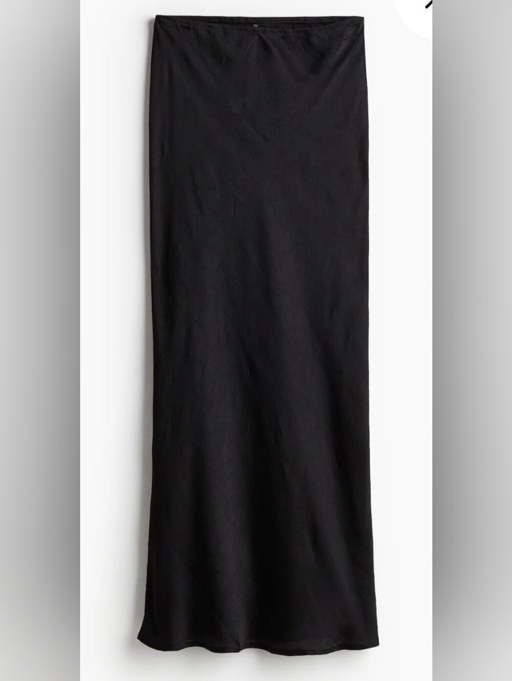 H&M Black Crinkled Satin Maxi Skirt Size M NWOT